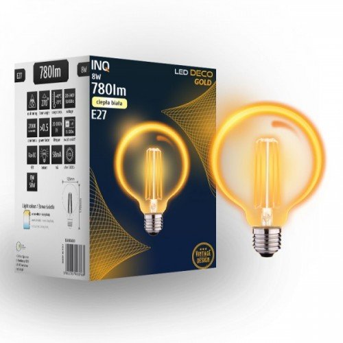 Żarówka LED E27 8W Ciepła G125 Edison