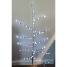 Drzewko szare LED gwiazdki 140 cm zimny biały