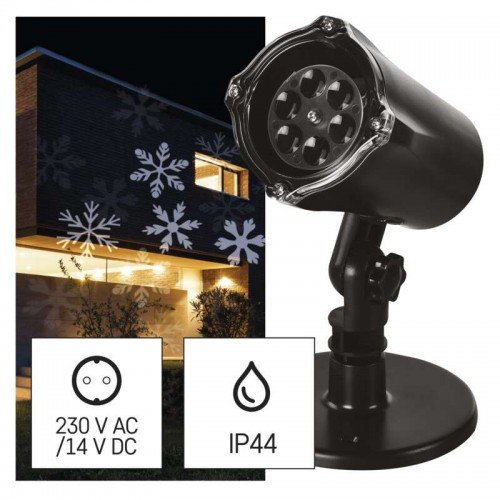 Projektor LED śnieżynki zimny biały IP44 3.6W 3m