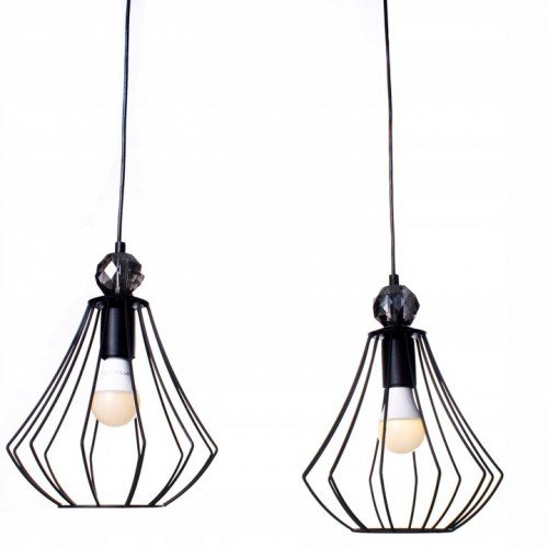 Lampa wisząca rustykalna jewel black 3xE27