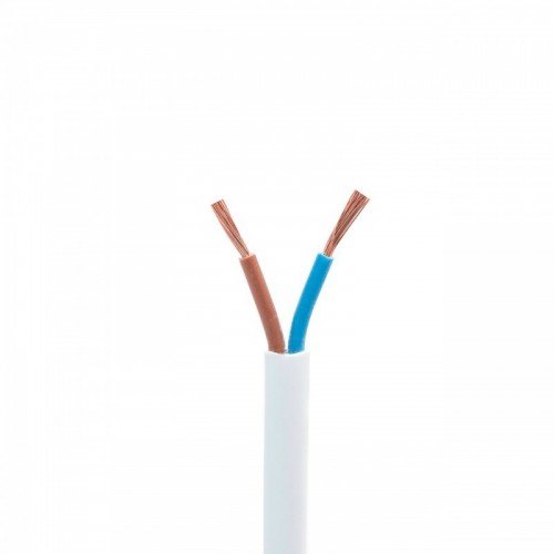 Przewód kabel mieszkaniowy elektryczny płaski OMYp 2x0,5 300/300V biały