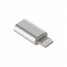 Adapter Reverse micro USB Lightning srebrny