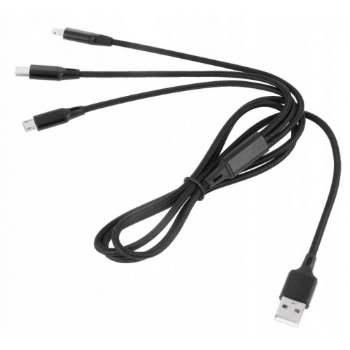 Kabel USB - USB typ C microUSB Lightning Rebel 1 m