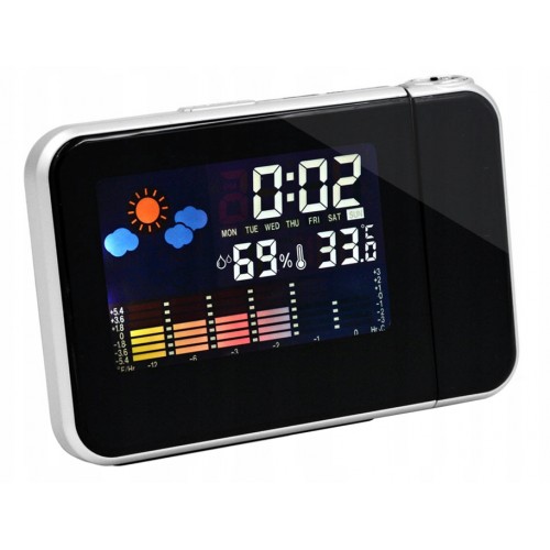 Stacja pogody zegar budzik LCD z projektorem APTEL