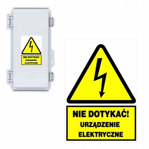 Tablica znak nie dotykać urządzenie elektryczne