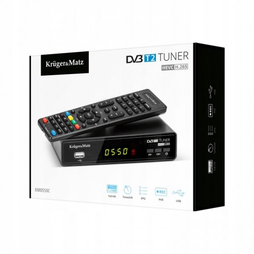 Dekoder tuner tv DVB-T2 kruger&matz km0550c