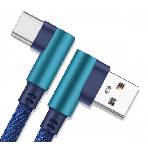 Kabel Usb-Usb C kątowy Blue