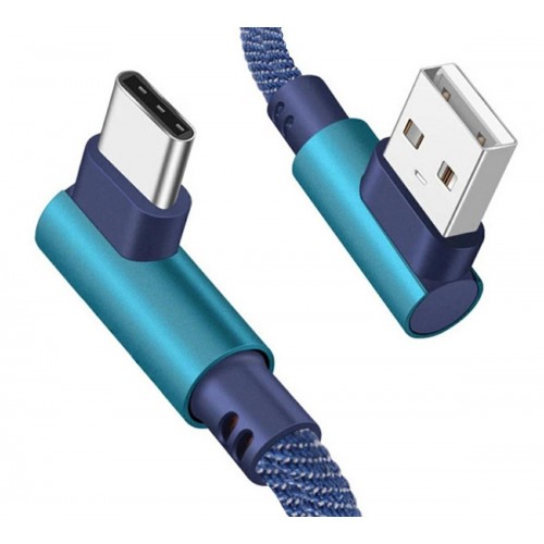 Kabel Usb-Usb C kątowy Blue