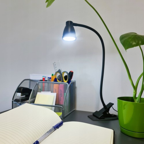 Lampka biurkowa szkolna na klips biurko nocna USB