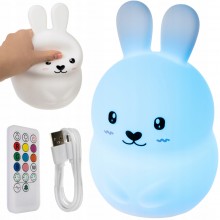 Lampka nocna dla dzieci króliczek rgb pilot USB