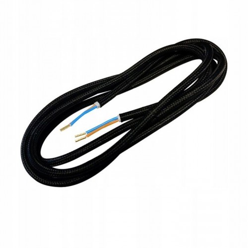 Przewód elektryczny kabel zasilający w oplocie 3 m czarny