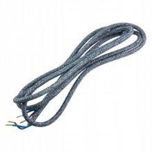 Przewód elektryczny kabel zasilający w oplocie 1,8 m szaro biały