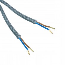 Przewód elektryczny kabel zasilający w oplocie 3 m szary