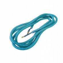 Przewód elektryczny kabel zasilający w oplocie turkusowo-morski 1,8m