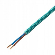 Przewód elektryczny kabel zasilający w oplocie 1,8 m turkusowy