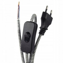 Kabel w oplocie z włącznikiem przewód elektryczny