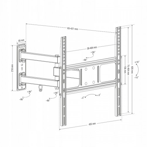 Regulowany uchwyt do telewizora wieszak TV 26-55 "