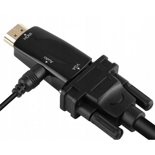 Adapter konwerter HDMI na vga + hd audio