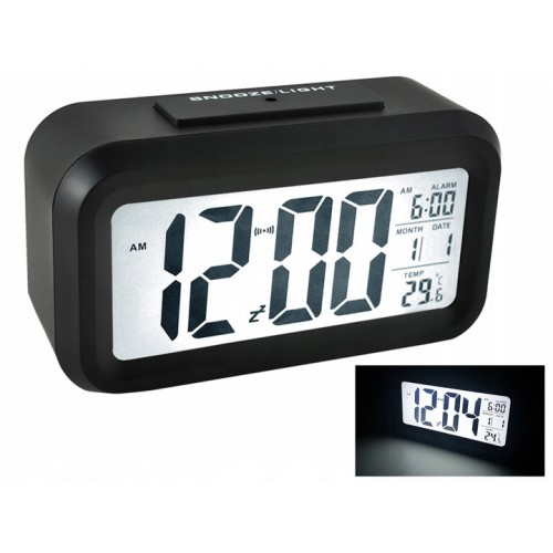 Zegar budzik cyfrowy elektroniczny termometr LED
