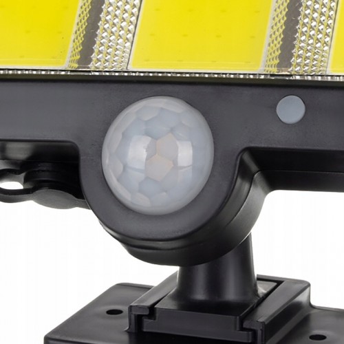 Mocna lampa solarna 120 led cob z panelem zewnętrznym i uchwytem