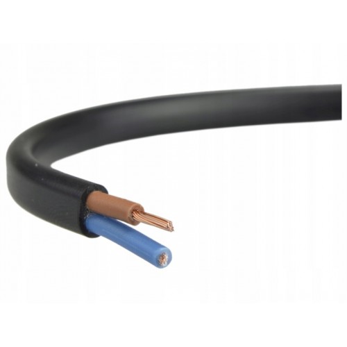 Kabel przewód mieszkaniowy OMYp 2x1,5 elektryczny linka płaski czarny