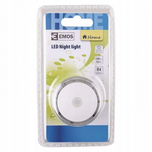 Lampka nocna wtykowa LED z czujnikiem zmierzchowym biała P3306