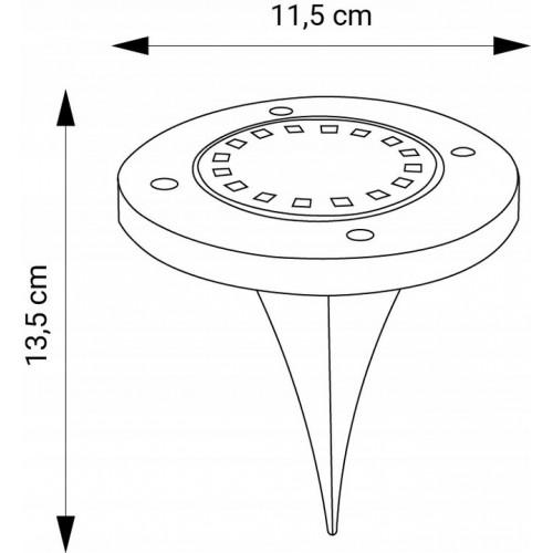 Zestaw 4x lampka ogrodowa 16x led 1,2W solarna dogruntowa wbijana wodoodporna IP54