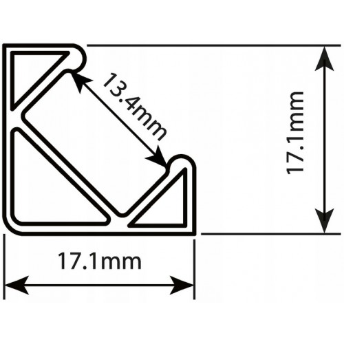 Profil led corner czarny z przesłoną mleczną 2m