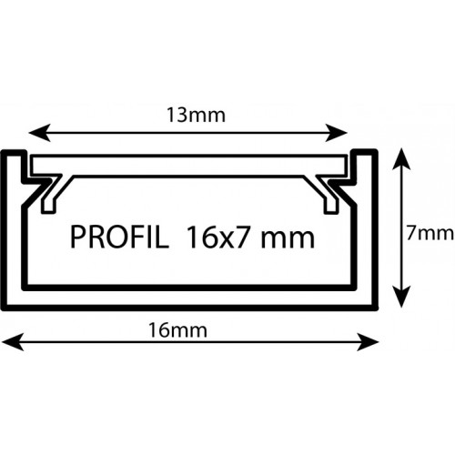 Profil do led pcv Line Slim szary ML 16x7 2m