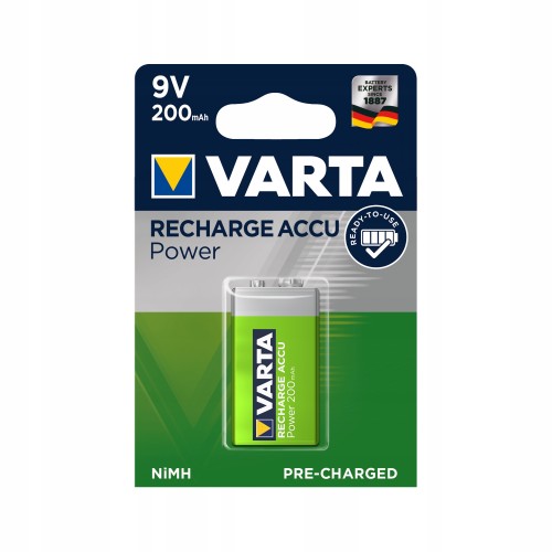 Akumulatorki baterie Varta  9V HR9 Nimh 200mah 6f22