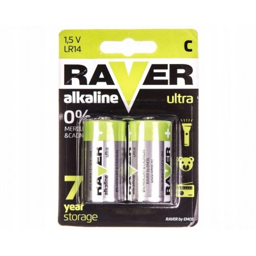 Bateria alkaiczna  LR14 / C 1,5V Raver ultra b7931 /blister 2szt./