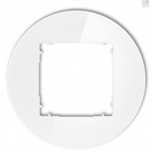 Ramka pojedyncza okrągła Icon efekt szkła Karlik biały