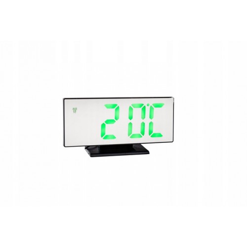 Zegar elektroniczny LED budzik lustro termometr