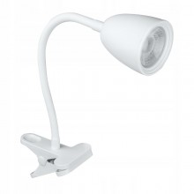 Lampka biurkowa LED szkolna nocna na biurko klips biała