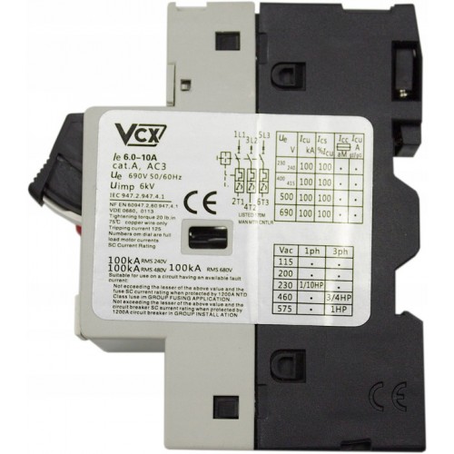 Wyłącznik silnikowy VCX GV2 0,4-0,63A Termik