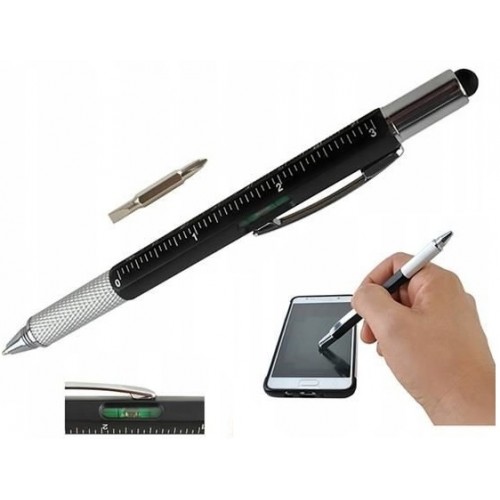 Długopis wielofunkcyjny śrubokręt rysik poziomnica 6w1