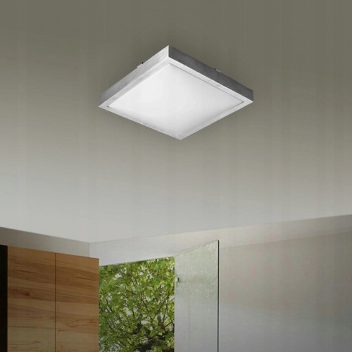 Lampa LED sufitowa plafon panel natynkowy czujnik ruchu mikrofalowy 2xE27
