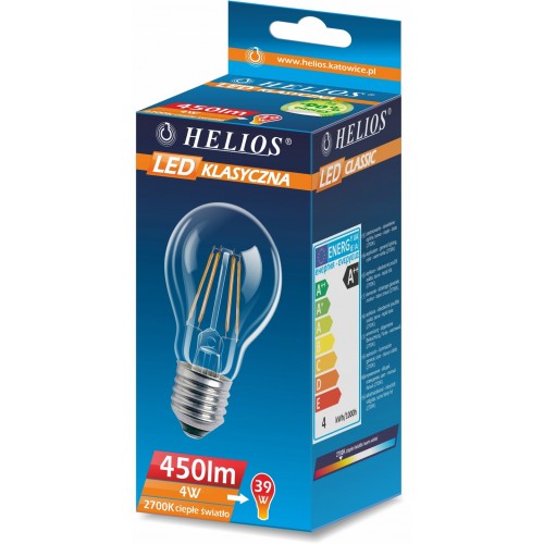Lampa LED żarówka filament dekoracyjna ciepła Helios 6W E27 LED-2764