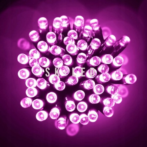 Lamki choinkowe 100 LED różowe programator