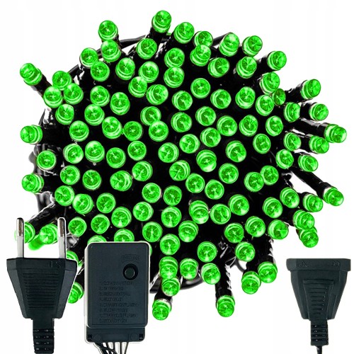 Lamki choinkowe 300 LED zielone programator