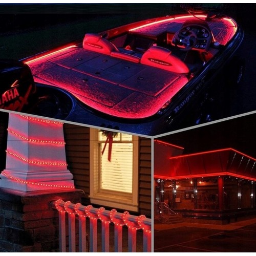 Wąż świetlny LED zewnętrzny  50 m czerwony programator