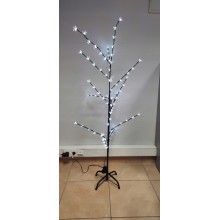 Drzewko brązowe kwiatek LED zimne białe 140 CM