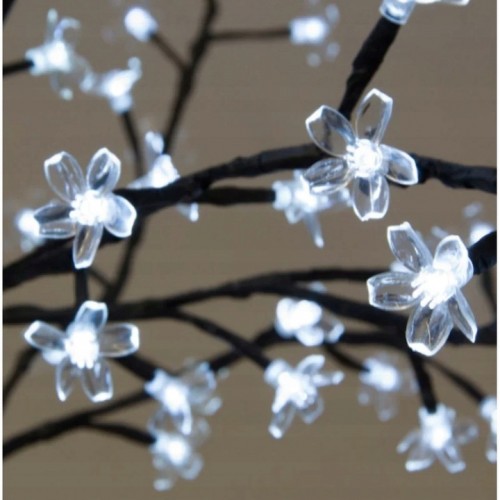 Drzewko brązowe kwiatek LED zimne białe 140 CM