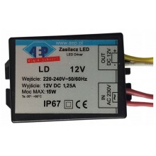 Transformator zasilacz LED 12V 15W IP67 LD15W_12V - Eldor24