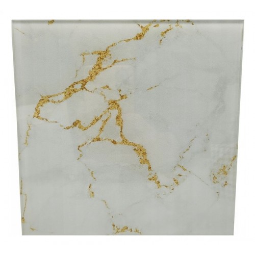 Panel szklany biało złoty marmur do wentylatora 100 mm