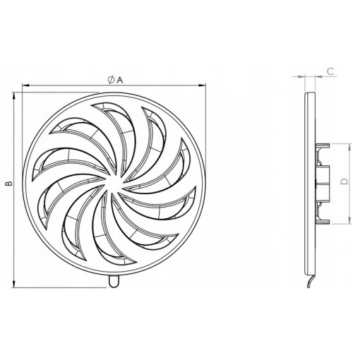 Kratka wentylacyjna regulowana zamykana okrągła fi 80-150 biała