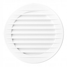 Kratka wentylacyjna okrągła z siatką biała fi 125 biały