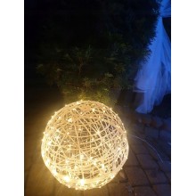 Bombka led azurowa kula led światło 80 led 20 cm ciepły biały