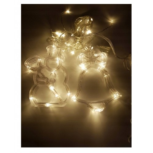 Lampki sople LED ciepłe białe Bałwan - Dzwonek 2,5m