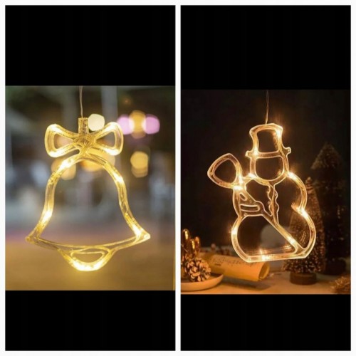 Lampki sople LED ciepłe białe Bałwan - Dzwonek 2,5m